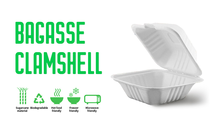 bagasse clamshell container